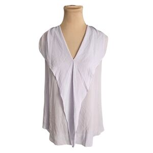 Aritzia Babaton Light 100% Silk Lavender Purple Sleeveless Blouse Sz L